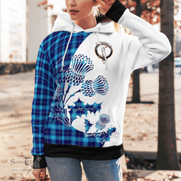 Scottish Mckerrell Clan Badge Tartan White Thistle Hoodie - Tartan Plaid Hoodies Scottish Plaid Tartan Plaid - ScotsTee - scotstee.com