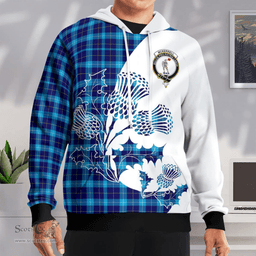 Scottish Mckerrell Clan Badge Tartan White Thistle Hoodie - Tartan Plaid Hoodies Scottish Plaid Tartan Plaid - ScotsTee - scotstee.com