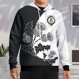 Scottish Spalding Clan Badge Tartan White Thistle Hoodie - Tartan Plaid Hoodies Scottish Plaid Tartan Plaid - ScotsTee - scotstee.com