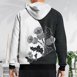 Scottish Spalding Clan Badge Tartan White Thistle Hoodie - Tartan Plaid Hoodies Scottish Plaid Tartan Plaid - ScotsTee - scotstee.com