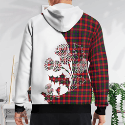 Scottish Mow Clan Badge Tartan White Thistle Hoodie - Tartan Plaid Hoodies Scottish Plaid Tartan Plaid - ScotsTee - scotstee.com