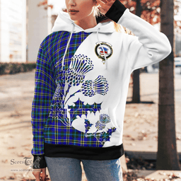 Scottish Weir Clan Badge Tartan White Thistle Hoodie - Tartan Plaid Hoodies Scottish Plaid Tartan Plaid - ScotsTee - scotstee.com