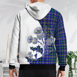 Scottish Weir Clan Badge Tartan White Thistle Hoodie - Tartan Plaid Hoodies Scottish Plaid Tartan Plaid - ScotsTee - scotstee.com