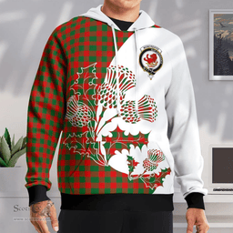 Scottish Moncreiffe Clan Badge Tartan White Thistle Hoodie - Tartan Plaid Hoodies Scottish Plaid Tartan Plaid - ScotsTee - scotstee.com