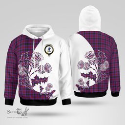 Scottish Montgomery Clan Badge Tartan White Thistle Hoodie - Tartan Plaid Hoodies Scottish Plaid Tartan Plaid - ScotsTee - scotstee.com