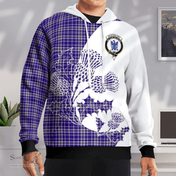 Scottish Ochterlony Clan Badge Tartan White Thistle Hoodie - Tartan Plaid Hoodies Scottish Plaid Tartan Plaid - ScotsTee - scotstee.com