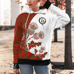 Scottish Maxwell Clan Badge Tartan White Thistle Hoodie - Tartan Plaid Hoodies Scottish Plaid Tartan Plaid - ScotsTee - scotstee.com