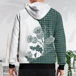 Scottish Melville Clan Badge Tartan White Thistle Hoodie - Tartan Plaid Hoodies Scottish Plaid Tartan Plaid - ScotsTee - scotstee.com