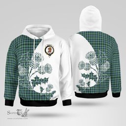 Scottish Melville Clan Badge Tartan White Thistle Hoodie - Tartan Plaid Hoodies Scottish Plaid Tartan Plaid - ScotsTee - scotstee.com