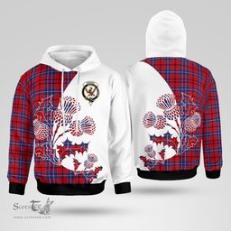 Scottish Wishart Clan Badge Tartan White Thistle Hoodie - Tartan Plaid Hoodies Scottish Plaid Tartan Plaid - ScotsTee - scotstee.com