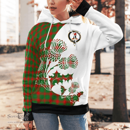 Scottish Middleton Clan Badge Tartan White Thistle Hoodie - Tartan Plaid Hoodies Scottish Plaid Tartan Plaid - ScotsTee - scotstee.com