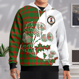 Scottish Middleton Clan Badge Tartan White Thistle Hoodie - Tartan Plaid Hoodies Scottish Plaid Tartan Plaid - ScotsTee - scotstee.com