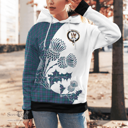 Scottish Sandilands Clan Badge Tartan White Thistle Hoodie - Tartan Plaid Hoodies Scottish Plaid Tartan Plaid - ScotsTee - scotstee.com