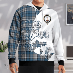 Scottish Napier Clan Badge Tartan White Thistle Hoodie - Tartan Plaid Hoodies Scottish Plaid Tartan Plaid - ScotsTee - scotstee.com