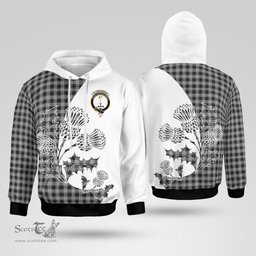 Scottish Glendinning Clan Badge Tartan White Thistle Hoodie - Tartan Plaid Hoodies Scottish Plaid Tartan Plaid - ScotsTee - scotstee.com