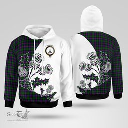 Scottish Morrison Clan Badge Tartan White Thistle Hoodie - Tartan Plaid Hoodies Scottish Plaid Tartan Plaid - ScotsTee - scotstee.com