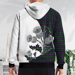 Scottish Morrison Clan Badge Tartan White Thistle Hoodie - Tartan Plaid Hoodies Scottish Plaid Tartan Plaid - ScotsTee - scotstee.com