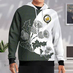 Scottish Campbell Clan Badge Tartan White Thistle Hoodie - Tartan Plaid Hoodies Scottish Plaid Tartan Plaid - ScotsTee - scotstee.com