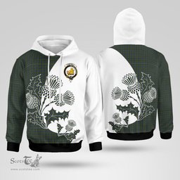 Scottish Campbell Clan Badge Tartan White Thistle Hoodie - Tartan Plaid Hoodies Scottish Plaid Tartan Plaid - ScotsTee - scotstee.com