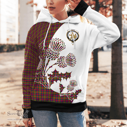 Scottish Gow Clan Badge Tartan White Thistle Hoodie - Tartan Plaid Hoodies Scottish Plaid Tartan Plaid - ScotsTee - scotstee.com