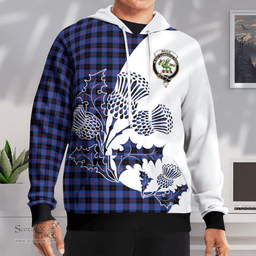 Scottish Maule Clan Badge Tartan White Thistle Hoodie - Tartan Plaid Hoodies Scottish Plaid Tartan Plaid - ScotsTee - scotstee.com