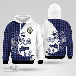 Scottish Maule Clan Badge Tartan White Thistle Hoodie - Tartan Plaid Hoodies Scottish Plaid Tartan Plaid - ScotsTee - scotstee.com