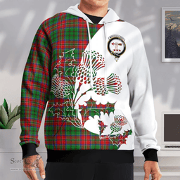 Scottish Macculloch Clan Badge Tartan White Thistle Hoodie - Tartan Plaid Hoodies Scottish Plaid Tartan Plaid - ScotsTee - scotstee.com