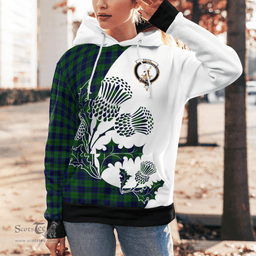Scottish Keith Clan Badge Tartan White Thistle Hoodie - Tartan Plaid Hoodies Scottish Plaid Tartan Plaid - ScotsTee - scotstee.com