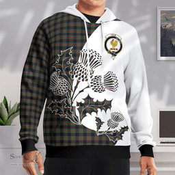 Scottish Lyle Clan Badge Tartan White Thistle Hoodie - Tartan Plaid Hoodies Scottish Plaid Tartan Plaid - ScotsTee - scotstee.com