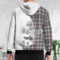 Scottish Dennistoun Clan Badge Tartan White Thistle Hoodie - Tartan Plaid Hoodies Scottish Plaid Tartan Plaid - ScotsTee - scotstee.com