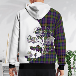 Scottish Chalmers Balnacraig Clan Badge Tartan White Thistle Hoodie - Tartan Plaid Hoodies Scottish Plaid Tartan Plaid - ScotsTee - scotstee.com