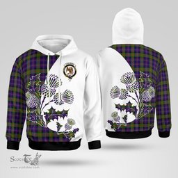 Scottish Chalmers Balnacraig Clan Badge Tartan White Thistle Hoodie - Tartan Plaid Hoodies Scottish Plaid Tartan Plaid - ScotsTee - scotstee.com