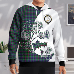 Scottish Calder Calder-campbell Clan Badge Tartan White Thistle Hoodie - Tartan Plaid Hoodies Scottish Plaid Tartan Plaid - ScotsTee - scotstee.com