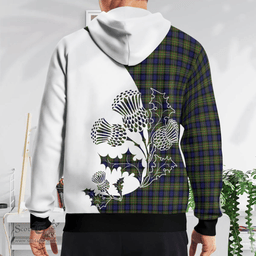 Scottish Maclaren Clan Badge Tartan White Thistle Hoodie - Tartan Plaid Hoodies Scottish Plaid Tartan Plaid - ScotsTee - scotstee.com