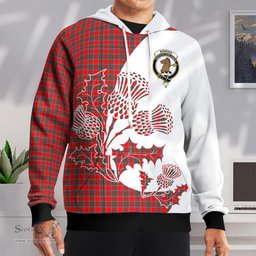 Scottish Binning Of Wallifoord Clan Badge Tartan White Thistle Hoodie - Tartan Plaid Hoodies Scottish Plaid Tartan Plaid - ScotsTee - scotstee.com