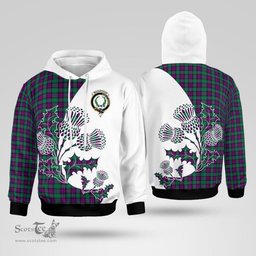 Scottish Macarthur Clan Badge Tartan White Thistle Hoodie - Tartan Plaid Hoodies Scottish Plaid Tartan Plaid - ScotsTee - scotstee.com