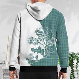 Scottish Irvine Clan Badge Tartan White Thistle Hoodie - Tartan Plaid Hoodies Scottish Plaid Tartan Plaid - ScotsTee - scotstee.com