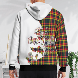 Scottish Buchanan Clan Badge Tartan White Thistle Hoodie - Tartan Plaid Hoodies Scottish Plaid Tartan Plaid - ScotsTee - scotstee.com