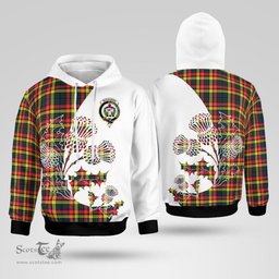 Scottish Buchanan Clan Badge Tartan White Thistle Hoodie - Tartan Plaid Hoodies Scottish Plaid Tartan Plaid - ScotsTee - scotstee.com