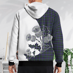 Scottish Fletcher Clan Badge Tartan White Thistle Hoodie - Tartan Plaid Hoodies Scottish Plaid Tartan Plaid - ScotsTee - scotstee.com