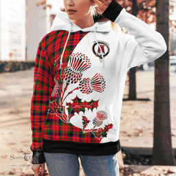 Scottish Macnaughten Clan Badge Tartan White Thistle Hoodie - Tartan Plaid Hoodies Scottish Plaid Tartan Plaid - ScotsTee - scotstee.com