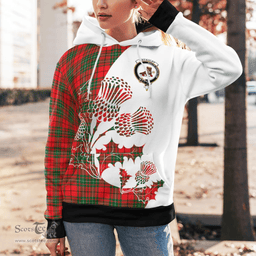 Scottish Macauley Clan Badge Tartan White Thistle Hoodie - Tartan Plaid Hoodies Scottish Plaid Tartan Plaid - ScotsTee - scotstee.com
