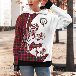 Scottish Belshes Clan Badge Tartan White Thistle Hoodie - Tartan Plaid Hoodies Scottish Plaid Tartan Plaid - ScotsTee - scotstee.com
