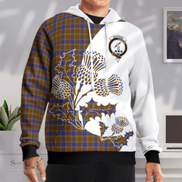 Scottish Balfour Clan Badge Tartan White Thistle Hoodie - Tartan Plaid Hoodies Scottish Plaid Tartan Plaid - ScotsTee - scotstee.com