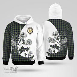 Scottish Arnott Clan Badge Tartan White Thistle Hoodie - Tartan Plaid Hoodies Scottish Plaid Tartan Plaid - ScotsTee - scotstee.com