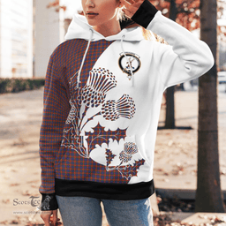 Scottish Fraser Of Lovat Clan Badge Tartan White Thistle Hoodie - Tartan Plaid Hoodies Scottish Plaid Tartan Plaid - ScotsTee - scotstee.com