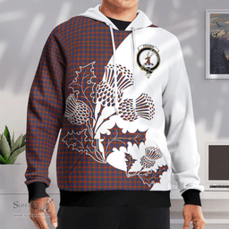 Scottish Fraser Of Lovat Clan Badge Tartan White Thistle Hoodie - Tartan Plaid Hoodies Scottish Plaid Tartan Plaid - ScotsTee - scotstee.com
