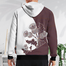 Scottish Fraser Of Lovat Clan Badge Tartan White Thistle Hoodie - Tartan Plaid Hoodies Scottish Plaid Tartan Plaid - ScotsTee - scotstee.com
