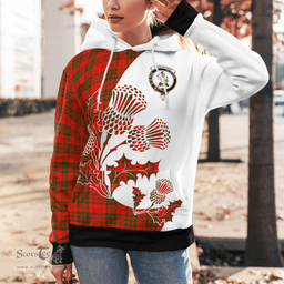 Scottish Livingstone Clan Badge Tartan White Thistle Hoodie - Tartan Plaid Hoodies Scottish Plaid Tartan Plaid - ScotsTee - scotstee.com