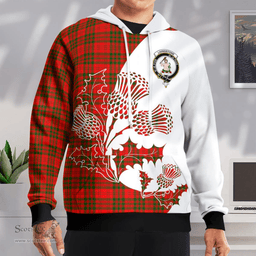 Scottish Livingstone Clan Badge Tartan White Thistle Hoodie - Tartan Plaid Hoodies Scottish Plaid Tartan Plaid - ScotsTee - scotstee.com